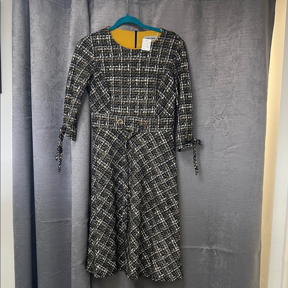 Shelby & Palmer Black and White Plaid Dress